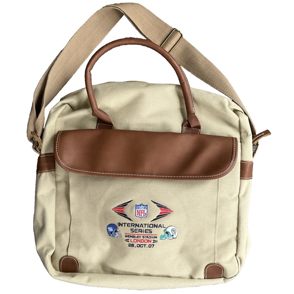 NFL Messenger Bag Wembley London 2007 Giants vs Dolphins Laptop Canvas Case Rare